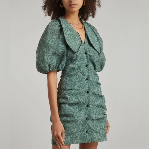 Green organza mini dress - Picture 7 of 7